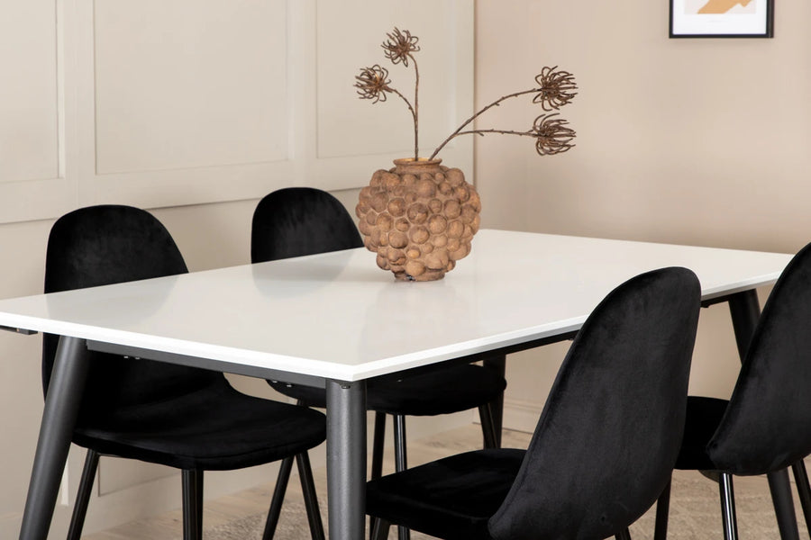 Spisegruppe 2-pakk Jimmy & Polar 150 x 90 – hvit og svart