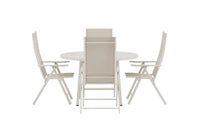Posisjonsstol Levanzo & Giardini 2-pakk + Spisebord rundt Ø120 – beige