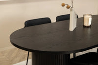 Spisestol Tvist & Bianca 2-pakk + Spisebord ovalt 200 x 90 – svart