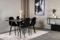 Spisebord Silar & Polar rektangulært 120 x 80 + spisestol 2-pakk – svart