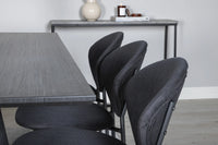 Spisestol Vault & Marina 2-pakk + Rektangulært spisebord 180 x 90 – svart
