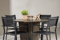 Spisestol Copacabana & Santa Fe 2-pakk + Spisebord rundt ⌀120 – svart og brun