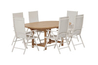 Spisegruppe Kenya & Break oval 180 x 120 + 2-pakk spisestol – natur og beige