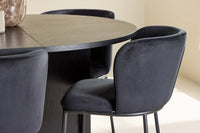 Spisestol Edina & Strada 2-pakk + Rektangulært spisebord ⌀120 – svart