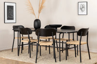 Spisegruppe Uno & Polly 200 x 90 + spisestol 2-pakk – svart
