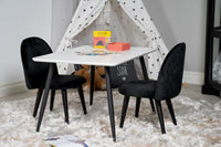 Barnstol og barnbord Velvet & Polar 50 x 80 x 60 – svart