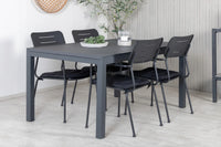 Spisestol Nicke & Marbella 2-pakk + rektangulært spisebord 160 x 100 – svart