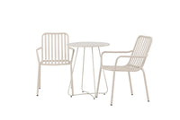 Spisestol Peking & Bacong 2-pakk + kafébord ⌀60 – beige