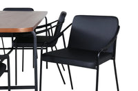 Spisestol Tvist & Uno 2-pakk – svart + Rektangulært spisebord 200 x 90 – natur