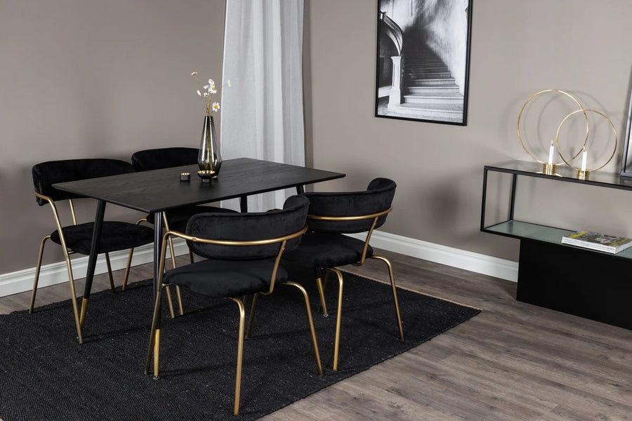 Spisebord Dipp rektangulært 120 x 85 – svart