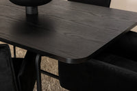 Spisestol Petra & Uno + Rektangulært spisebord 200 x 90 – svart