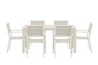 Spisestol Copacabana & Capo 2-pakk + Rektangulært spisebord 160/240 x 100 – beige