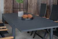 Posisjonsstol Panama & Marbella 2-pakk + Spisebord 160 x 100 – svart
