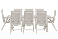 Spisestol Break & Levels 2-pakk + Rektangulært spisebord 229 × 100 – beige