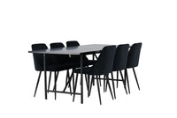 Spisebord Astrid & Night 200 x 90 + spisestol 2-pakk – svart