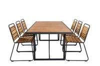 Spisegruppe 200 × 100 + spisestol 2-pakk – natur