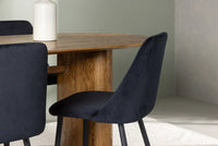 Spisestol Night & Isolde 2-pakk + Spisebord ovalt 180 x 90 – svart og natur