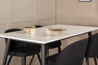Spisegruppe Jimmy & Velvet 150 x 90 2-pakk – hvit og svart