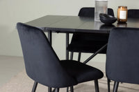 Spisebord Astrid & Night 200 x 90 + spisestol 2-pakk – svart