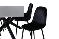 Spisegruppe Polar & Piazza 2-pakk, rektangulært spisebord 180 x 90 – svart