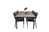 Spisegruppe Levels rektangulær 229 × 100 + spisestol 2-pakk – svart
