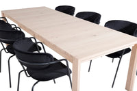 Spisegruppe Slider & Arrow 170 x 95 2-pakk – whitewash og svart