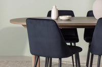 Spisegruppe oval 180 x 90 2-pakk – natur og svart