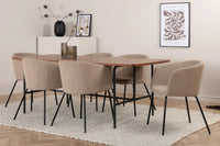 Spisegruppe Berit & Uno 200 x 90 – beige og natur