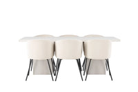 Spisegruppe Berit & Olga 200 x 90 – beige og hvit