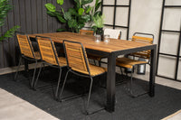 Spisegruppe Bois 205 x 90 + spisestoler 2-pakk – natur