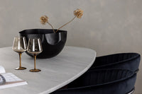 Spisebord ovalt 180 x 90 + spisestol 2-pakk – lys grå og svart