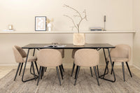 Spisegruppe Petra & Velvet 190 x 90 2-pakk – svart og beige
