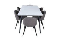 Spisegruppe Jimmy & Velvet 195 x 90 2-pakk – hvit og grå