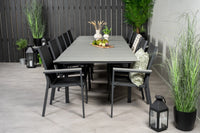 Spisegruppe Levels & Parma 229 × 100 + spisestoler 2-pakk – svart