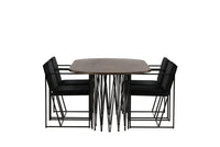 Spisestol Richmond & Stone 2-pakk + Spisebord ovalt 220 x 100 – svart og mocca