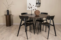 Spisestol Ursholmen & Stone 2-pakk + Spisebord rundt ⌀120 – svart og mocca