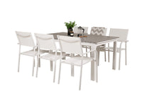 Spisegruppe Levels & Santorini 160 x 100 + 2-pakk spisestol – hvit