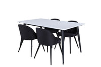 Spisegruppe Jimmy & Velvet 150 x 90 2-pakk – hvit og svart