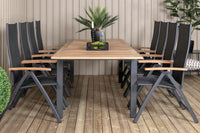 Posisjonsstol Panama 2-pakk + Rektangulært spisebord 224 x 100 – svart