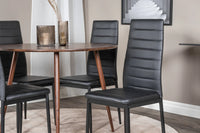Spisestol Slim & Plaza 2-pakk + Spisebord rundt ⌀100 – svart og valnøtt