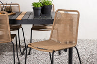 Spisegruppe Togo & Lindos rektangulært 150 x 90 med 2-pakk spisestoler – svart og brun