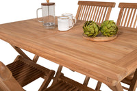 Spisestol Kenya 2-pakk + rektangulært spisebord 120 x 70 – natur