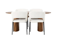 Spisestol Day & Isolde 2-pakk – off-white + Spisebord ovalt 180 x 90 – natur