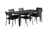 Spisestol Nicke & Mirko 2-pakk + rektangulært spisebord 205 x 90 – svart