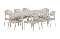 Spisegruppe Levels & Paros rektangulær 229 × 100 – beige