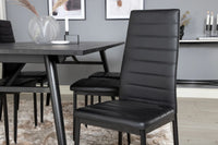 Spisegruppe Sleek & Slim 195 x 95 + spisestol 2-pakk – svart