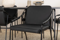 Spisestol Tvist & Uno 2-pakk + Spisebord rektangulært 200 x 90 – svart