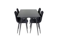 Spisebord Silar & Polar rektangulært 120 x 80 + spisestol 2-pakk – svart