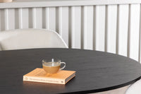 Spisegruppe Bootcut & Day oval 230 x 115 med 2-pakk spisestoler – svart og offwhite