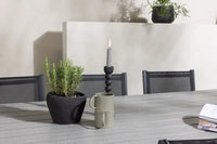 Spisestol Copacabana & Garcia 2-pakk – svart + Rektangulært spisebord 200 × 100 – grå
